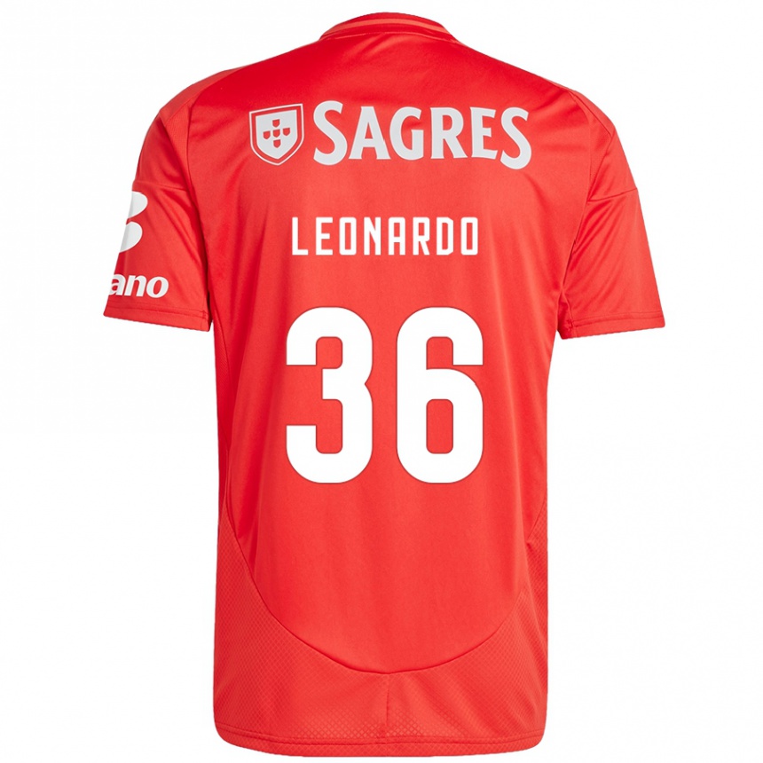 Kinder Fußball Marcos Leonardo #36 Rot Weiß Heimtrikot Trikot 2024/25 T-Shirt Luxemburg