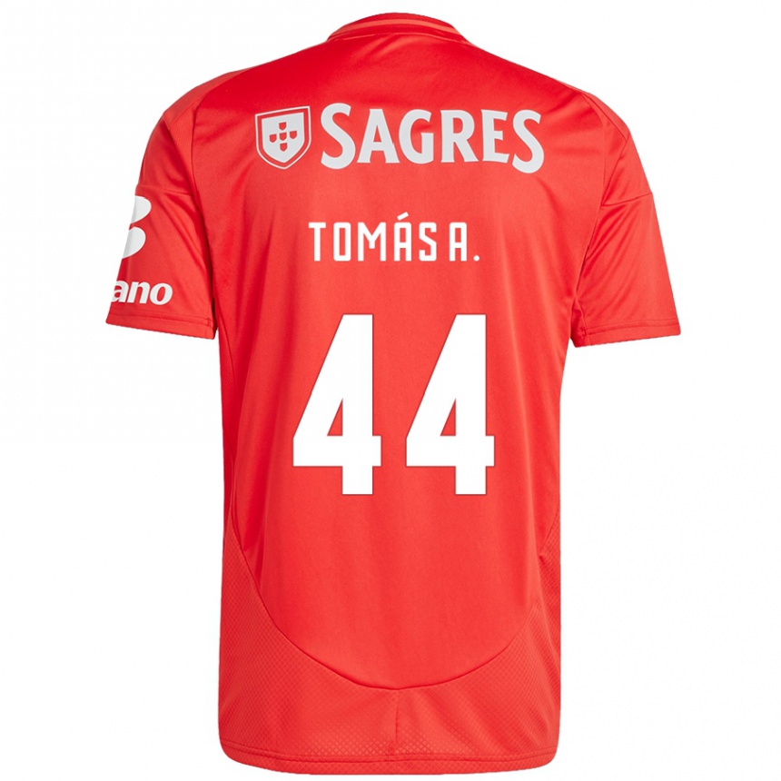 Kinder Fußball Tomás Araújo #44 Rot Weiß Heimtrikot Trikot 2024/25 T-Shirt Luxemburg