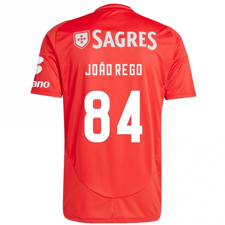 Kinder Fußball João Rêgo #84 Rot Weiß Heimtrikot Trikot 2024/25 T-Shirt Luxemburg