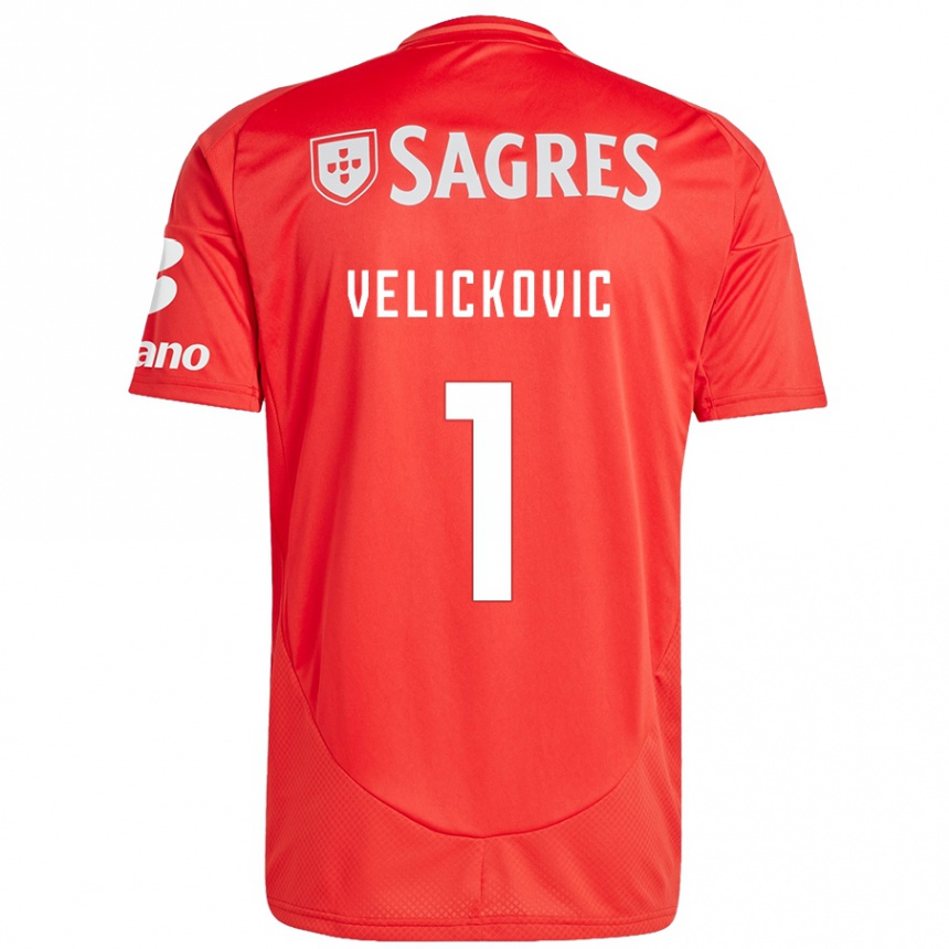 Kinder Fußball Luka Velickovic #1 Rot Weiß Heimtrikot Trikot 2024/25 T-Shirt Luxemburg