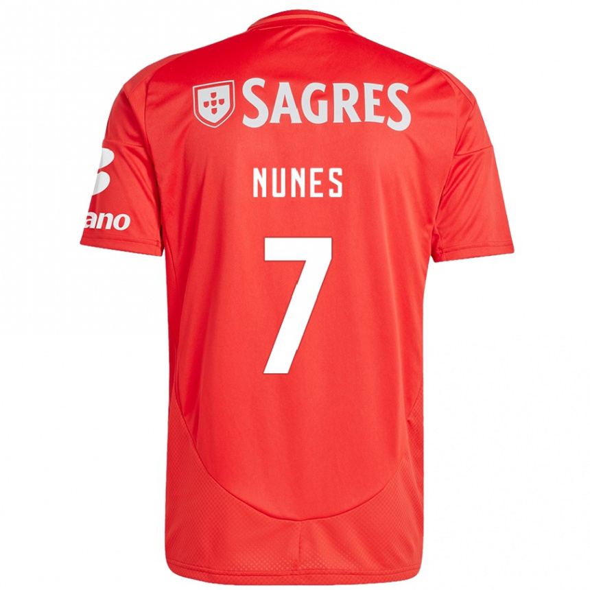 Kinder Fußball Bernardo Nunes #7 Rot Weiß Heimtrikot Trikot 2024/25 T-Shirt Luxemburg