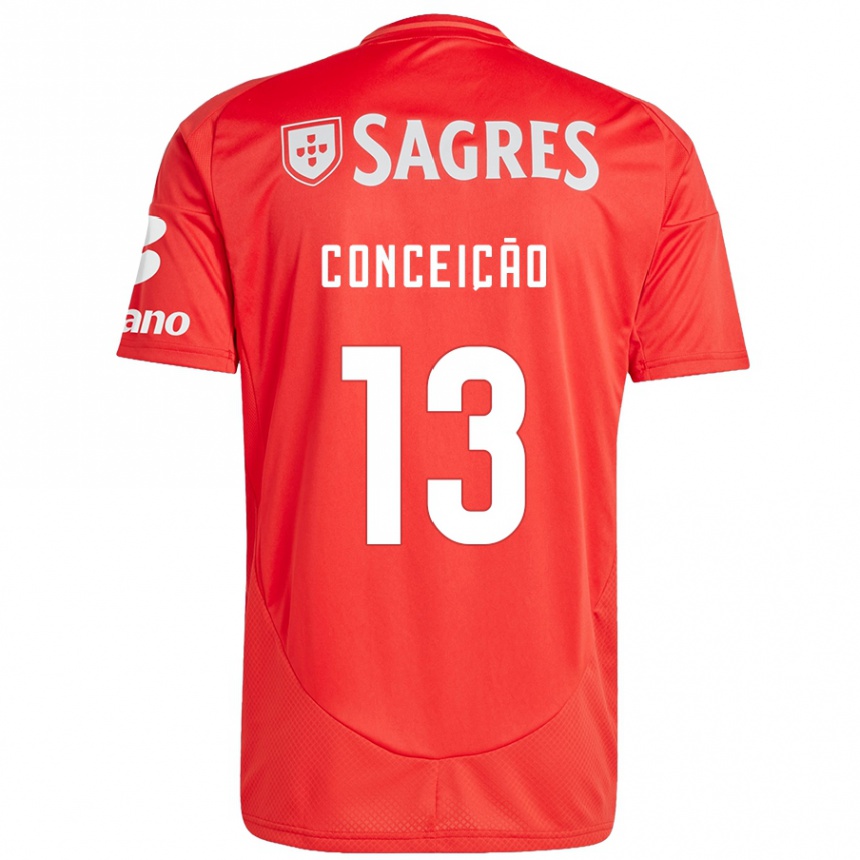 Kinder Fußball João Conceição #13 Rot Weiß Heimtrikot Trikot 2024/25 T-Shirt Luxemburg