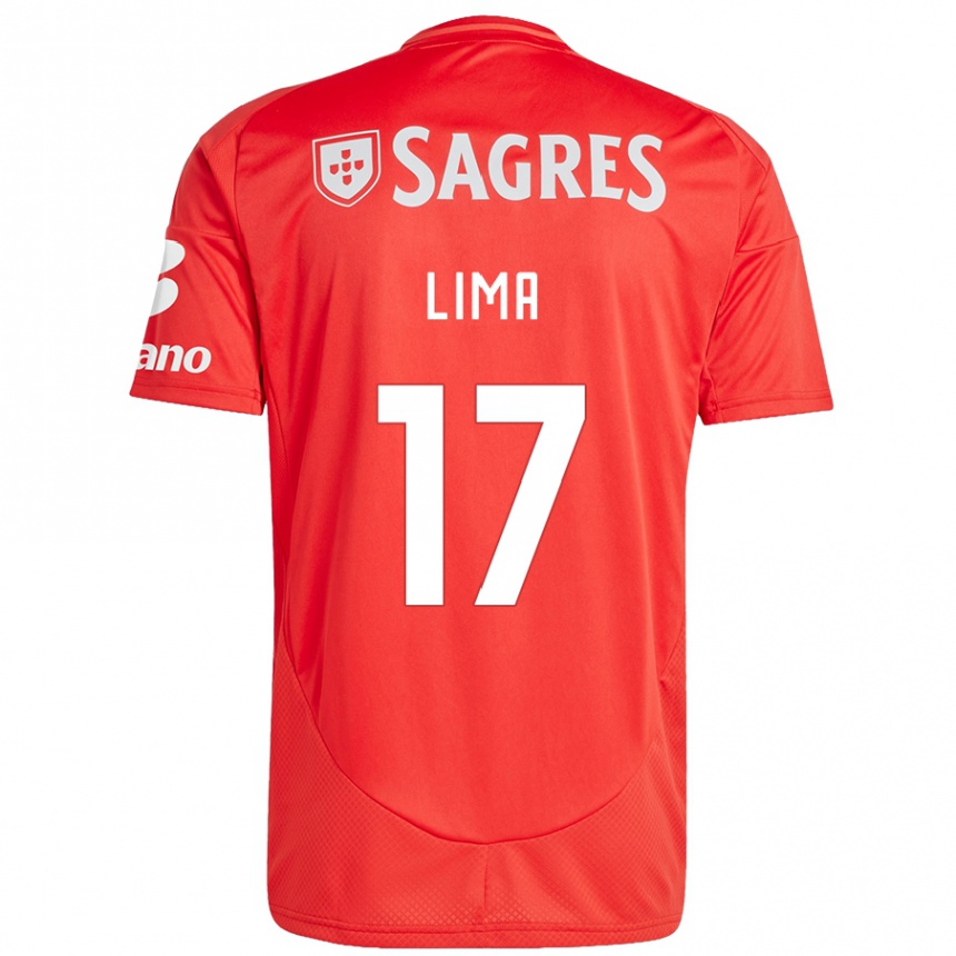 Kinder Fußball Ivan Lima #17 Rot Weiß Heimtrikot Trikot 2024/25 T-Shirt Luxemburg