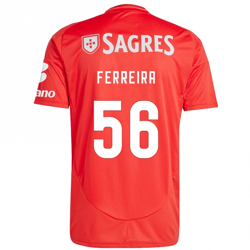 Kinder Fußball Martim Ferreira #56 Rot Weiß Heimtrikot Trikot 2024/25 T-Shirt Luxemburg