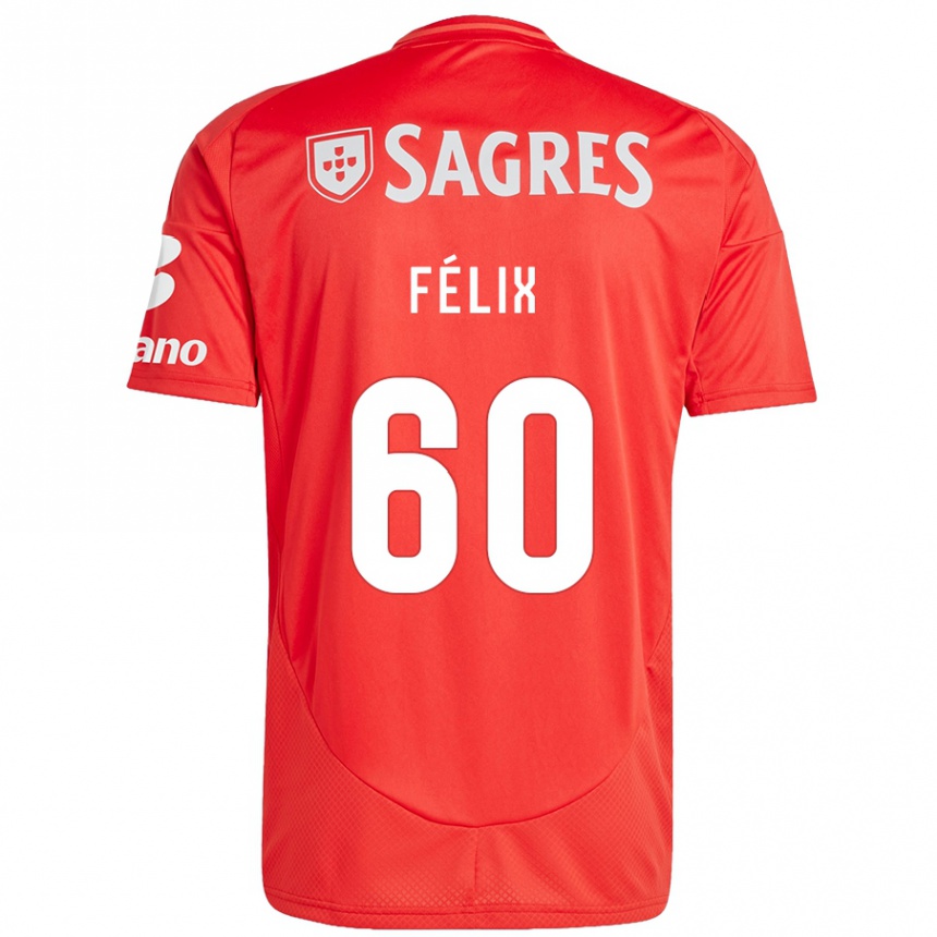 Kinder Fußball Nuno Félix #60 Rot Weiß Heimtrikot Trikot 2024/25 T-Shirt Luxemburg