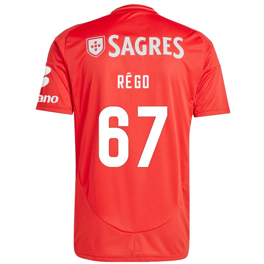 Kinder Fußball Rodrigo Rêgo #67 Rot Weiß Heimtrikot Trikot 2024/25 T-Shirt Luxemburg