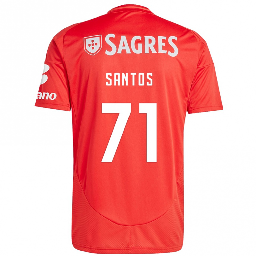 Kinder Fußball Leandro Santos #71 Rot Weiß Heimtrikot Trikot 2024/25 T-Shirt Luxemburg