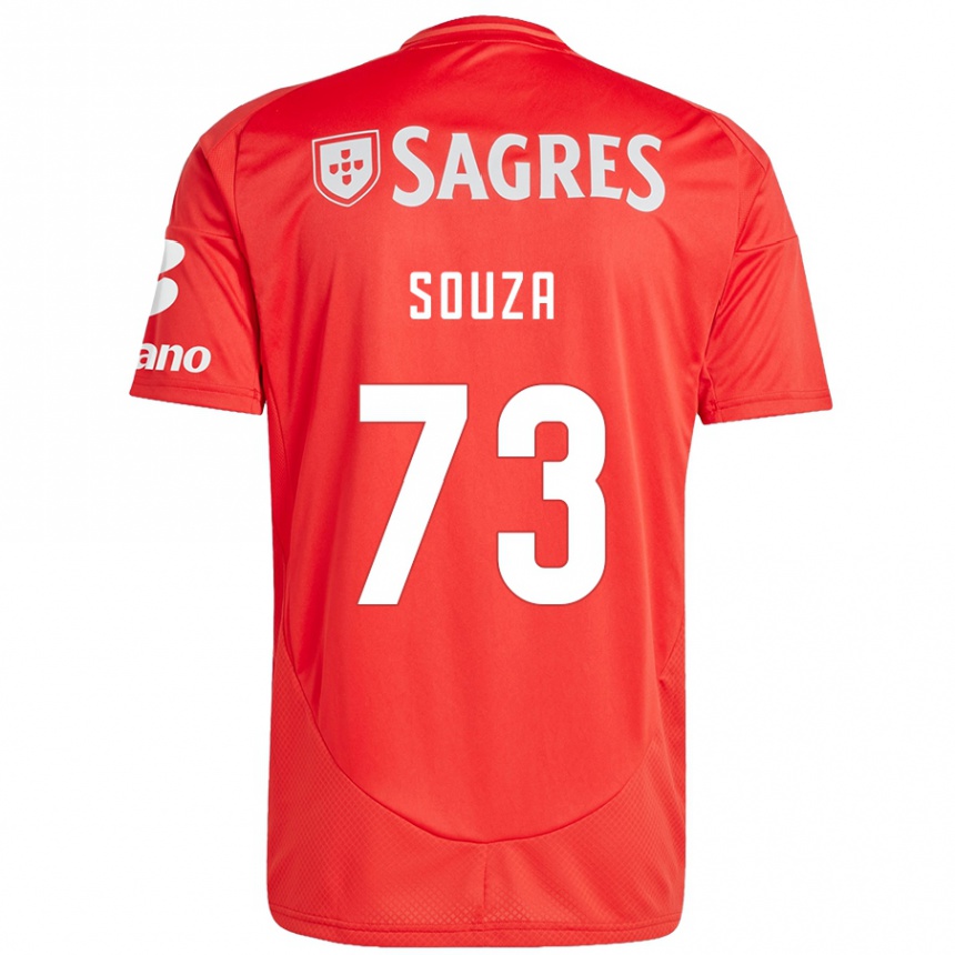 Kinder Fußball Beni Souza #73 Rot Weiß Heimtrikot Trikot 2024/25 T-Shirt Luxemburg