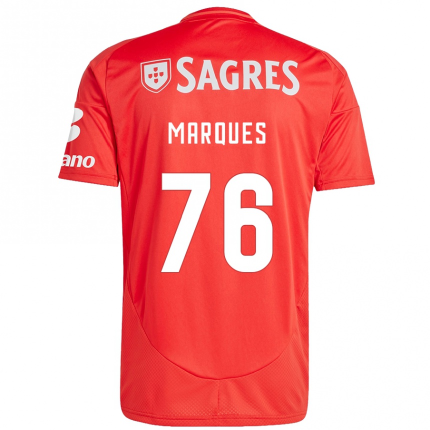 Kinder Fußball Gustavo Marques #76 Rot Weiß Heimtrikot Trikot 2024/25 T-Shirt Luxemburg