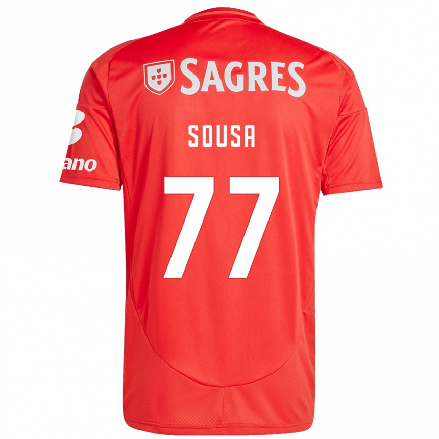 Kinder Fußball Gerson Sousa #77 Rot Weiß Heimtrikot Trikot 2024/25 T-Shirt Luxemburg