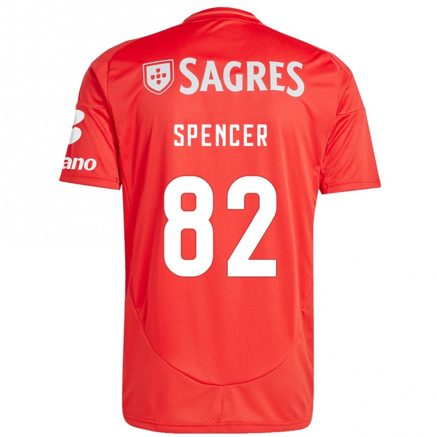 Kinder Fußball Diogo Spencer #82 Rot Weiß Heimtrikot Trikot 2024/25 T-Shirt Luxemburg