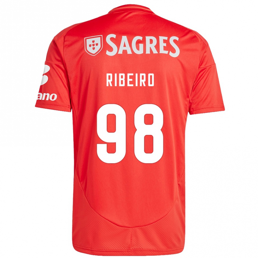 Kinder Fußball Ricardo Ribeiro #98 Rot Weiß Heimtrikot Trikot 2024/25 T-Shirt Luxemburg