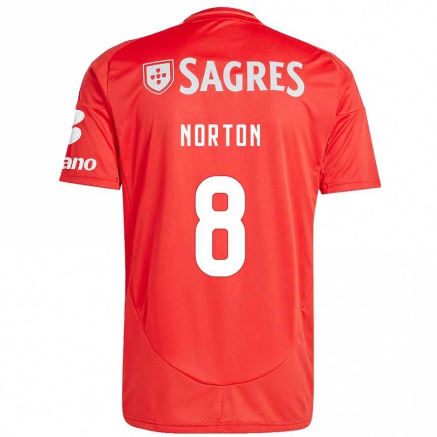 Kinder Fußball Andreia Norton #8 Rot Weiß Heimtrikot Trikot 2024/25 T-Shirt Luxemburg