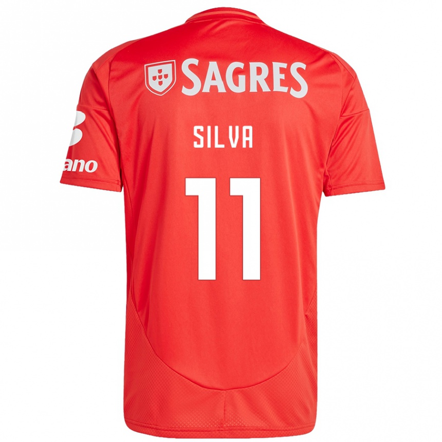 Kinder Fußball Jéssica Silva #11 Rot Weiß Heimtrikot Trikot 2024/25 T-Shirt Luxemburg