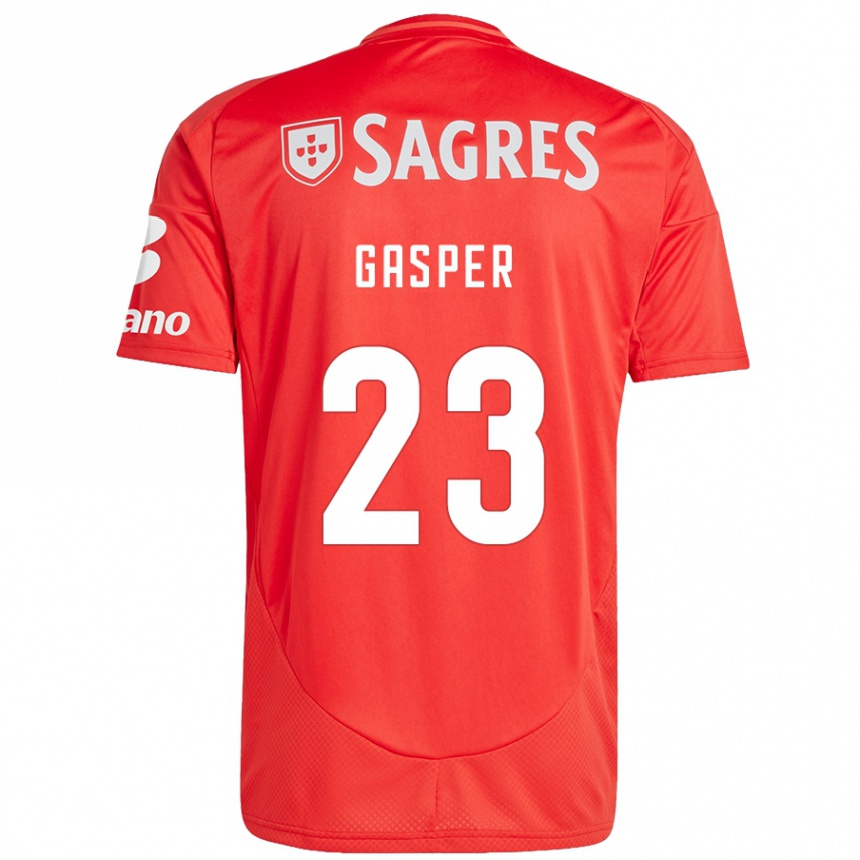 Kinder Fußball Anna Gasper #23 Rot Weiß Heimtrikot Trikot 2024/25 T-Shirt Luxemburg