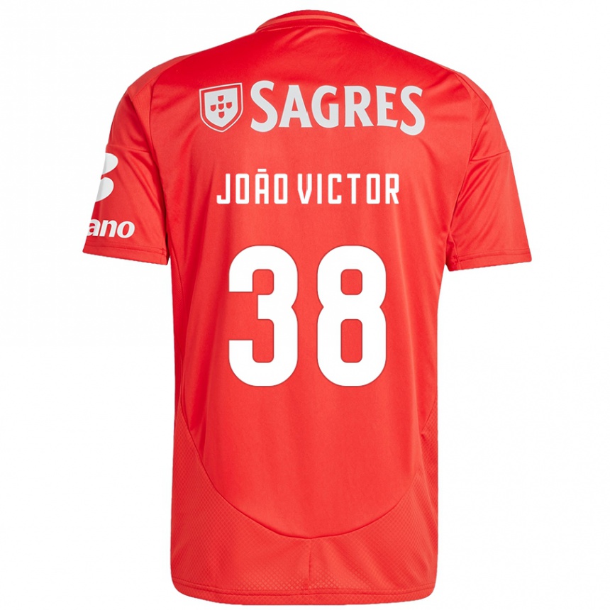 Kinder Fußball João Victor #38 Rot Weiß Heimtrikot Trikot 2024/25 T-Shirt Luxemburg