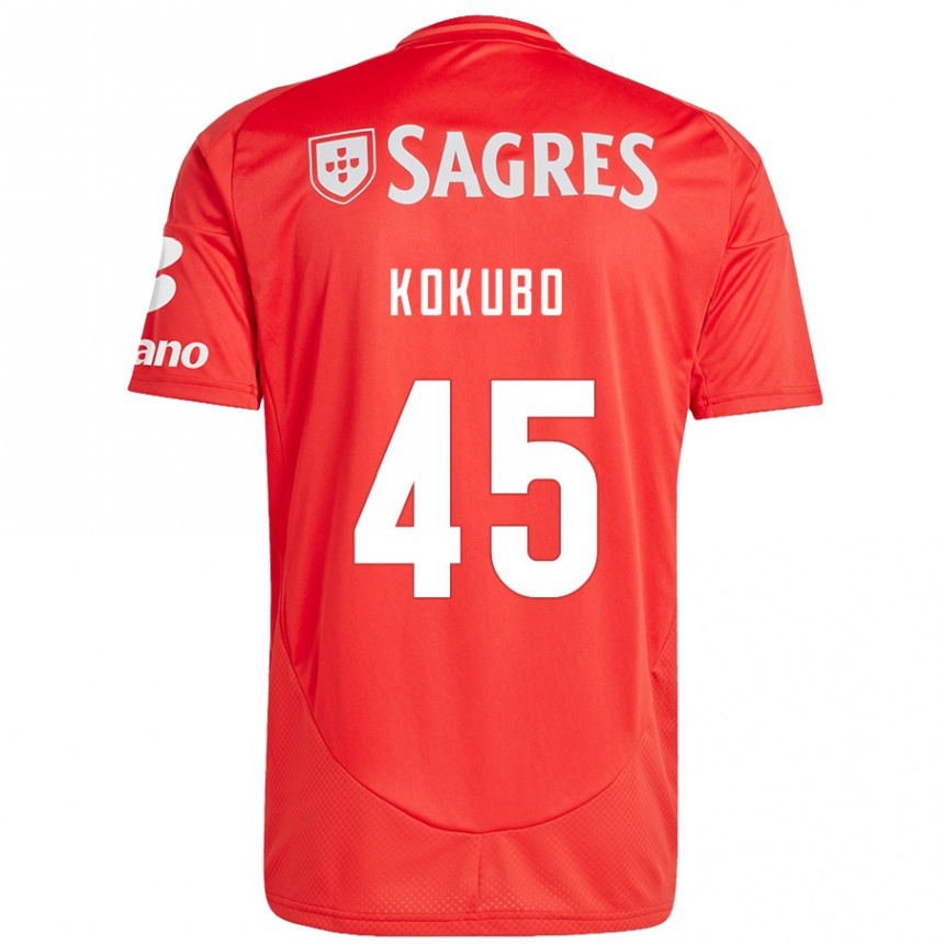 Kinder Fußball Leo Kokubo #45 Rot Weiß Heimtrikot Trikot 2024/25 T-Shirt Luxemburg