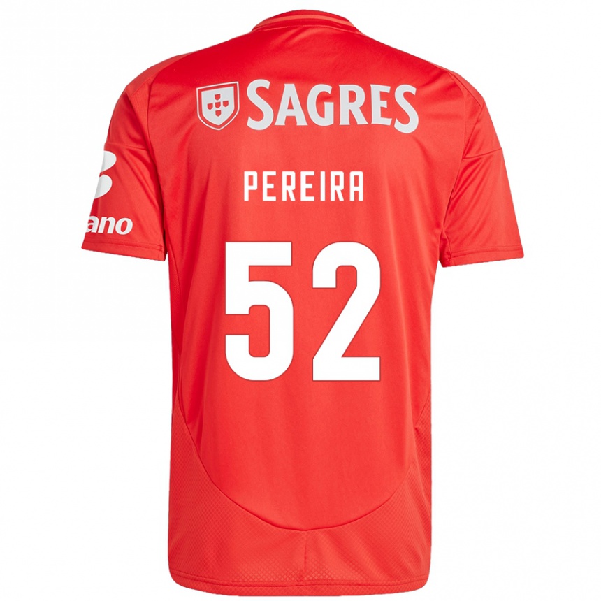 Kinder Fußball Henrique Pereira #52 Rot Weiß Heimtrikot Trikot 2024/25 T-Shirt Luxemburg