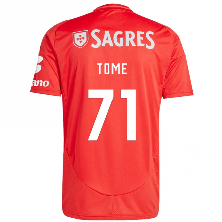 Kinder Fußball João Tomé #71 Rot Weiß Heimtrikot Trikot 2024/25 T-Shirt Luxemburg