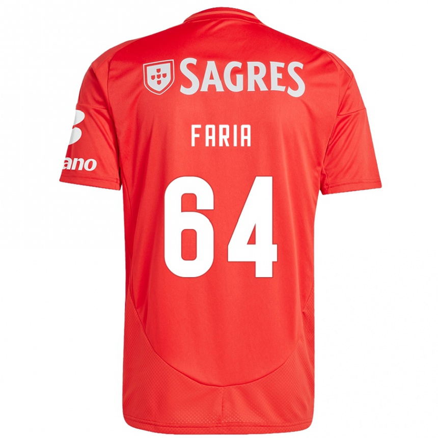 Kinder Fußball Hugo Faria #64 Rot Weiß Heimtrikot Trikot 2024/25 T-Shirt Luxemburg