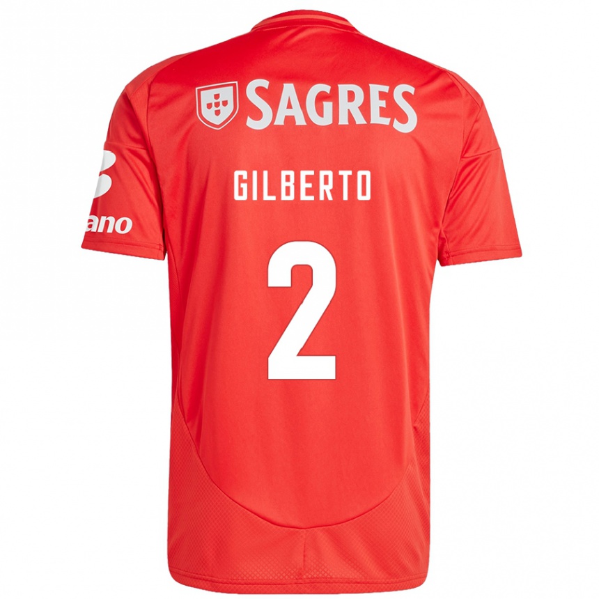 Kinder Fußball Gilberto #2 Rot Weiß Heimtrikot Trikot 2024/25 T-Shirt Luxemburg