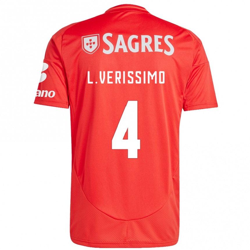 Kinder Fußball Lucas Verissimo #4 Rot Weiß Heimtrikot Trikot 2024/25 T-Shirt Luxemburg