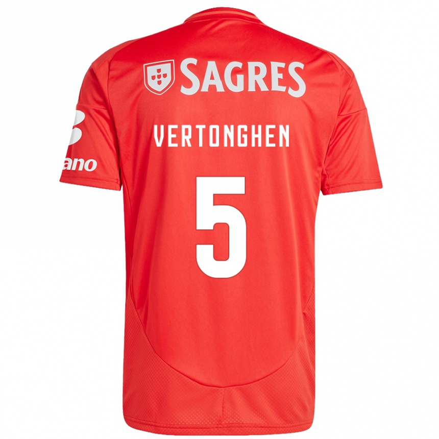 Kinder Fußball Jan Vertonghen #5 Rot Weiß Heimtrikot Trikot 2024/25 T-Shirt Luxemburg