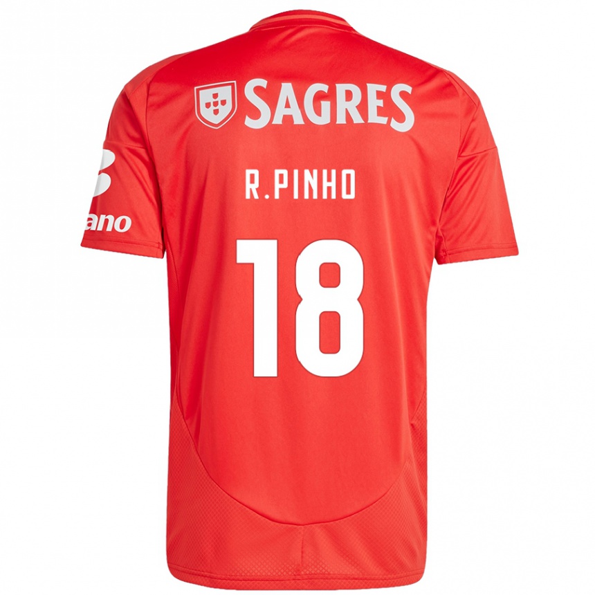 Kinder Fußball Rodrigo Pinho #18 Rot Weiß Heimtrikot Trikot 2024/25 T-Shirt Luxemburg