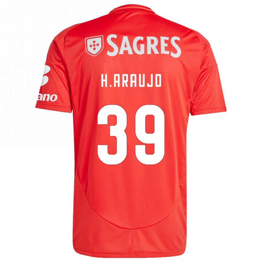 Kinder Fußball Henrique Araujo #39 Rot Weiß Heimtrikot Trikot 2024/25 T-Shirt Luxemburg