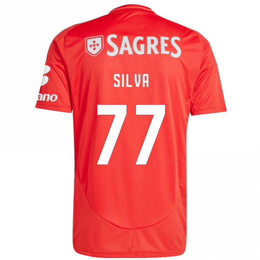 Kinder Fußball Jessica Silva #77 Rot Weiß Heimtrikot Trikot 2024/25 T-Shirt Luxemburg