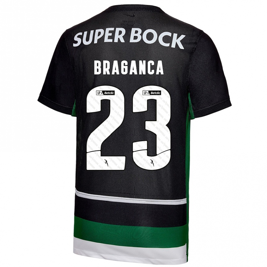 Kinder Fußball Daniel Bragança #23 Schwarz Weiß Grün Heimtrikot Trikot 2024/25 T-Shirt Luxemburg