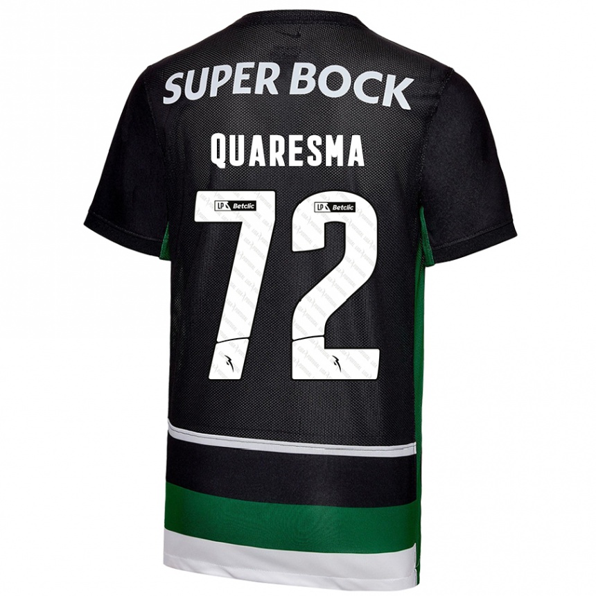 Kinder Fußball Eduardo Quaresma #72 Schwarz Weiß Grün Heimtrikot Trikot 2024/25 T-Shirt Luxemburg