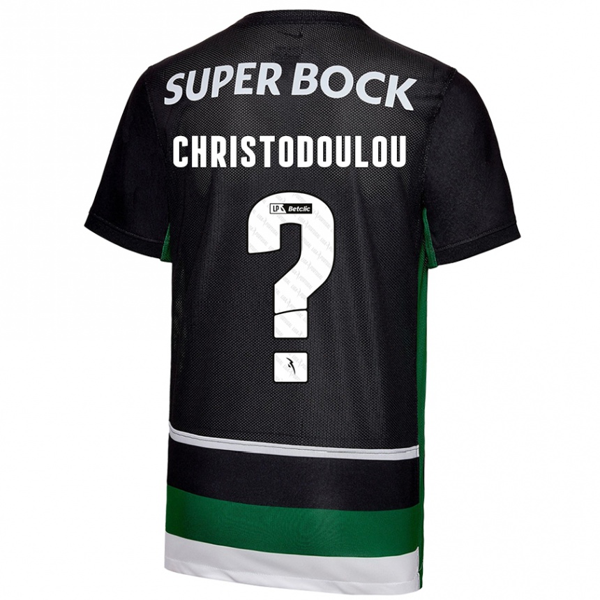 Kinder Fußball Argyris Christodoulou #0 Schwarz Weiß Grün Heimtrikot Trikot 2024/25 T-Shirt Luxemburg