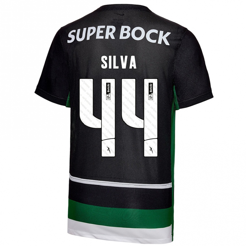 Kinder Fußball Pedro Silva #44 Schwarz Weiß Grün Heimtrikot Trikot 2024/25 T-Shirt Luxemburg