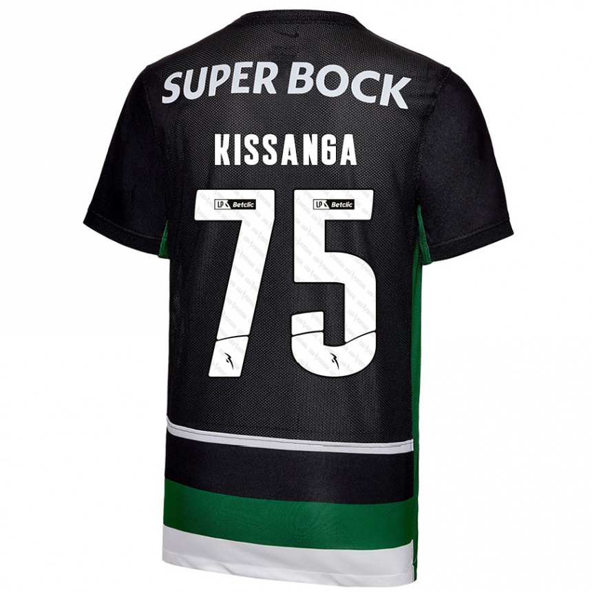 Kinder Fußball Manuel Kissanga #75 Schwarz Weiß Grün Heimtrikot Trikot 2024/25 T-Shirt Luxemburg