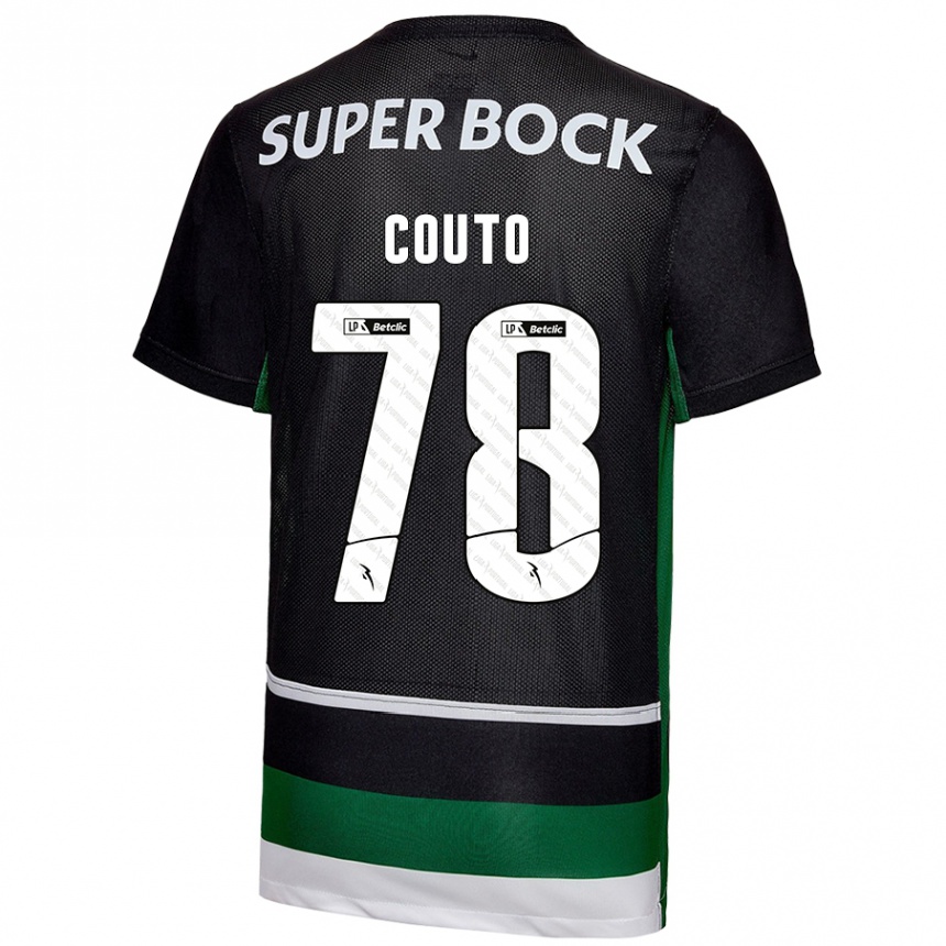 Kinder Fußball Mauro Couto #78 Schwarz Weiß Grün Heimtrikot Trikot 2024/25 T-Shirt Luxemburg