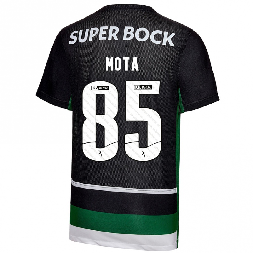 Kinder Fußball Rafael Mota #85 Schwarz Weiß Grün Heimtrikot Trikot 2024/25 T-Shirt Luxemburg