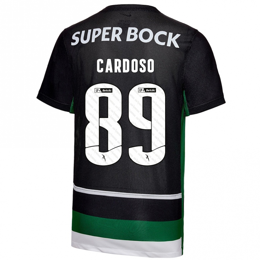 Kinder Fußball Nilton Cardoso #89 Schwarz Weiß Grün Heimtrikot Trikot 2024/25 T-Shirt Luxemburg