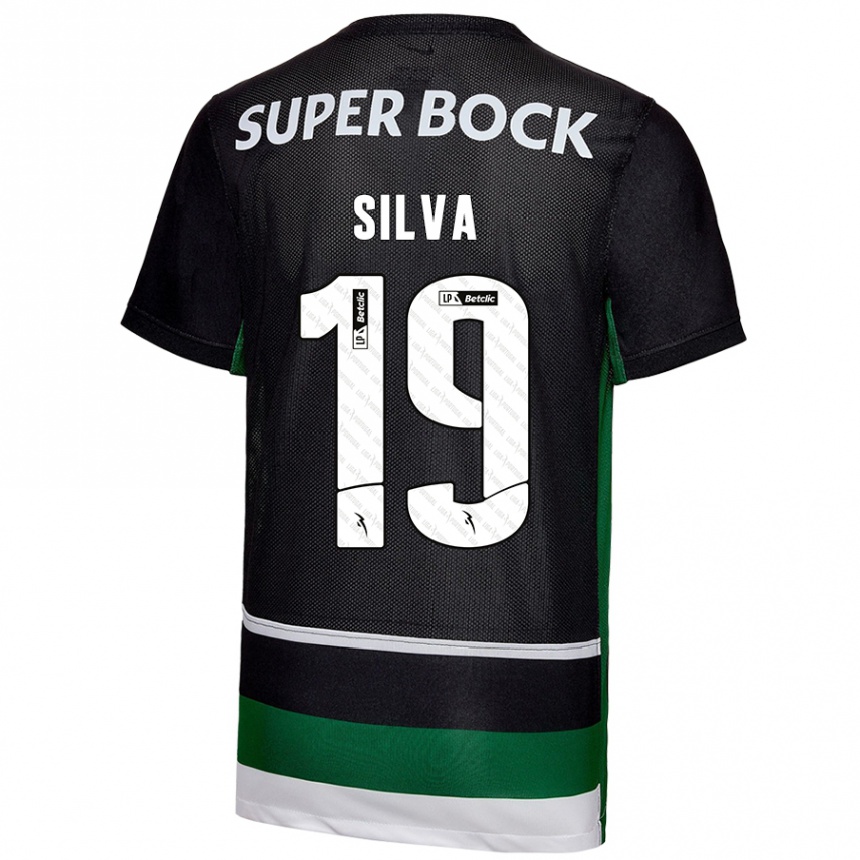 Kinder Fußball Diana Silva #19 Schwarz Weiß Grün Heimtrikot Trikot 2024/25 T-Shirt Luxemburg