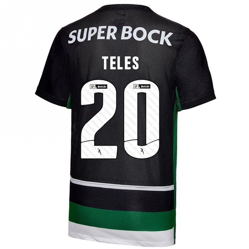 Kinder Fußball Ana Isabel Teles #20 Schwarz Weiß Grün Heimtrikot Trikot 2024/25 T-Shirt Luxemburg