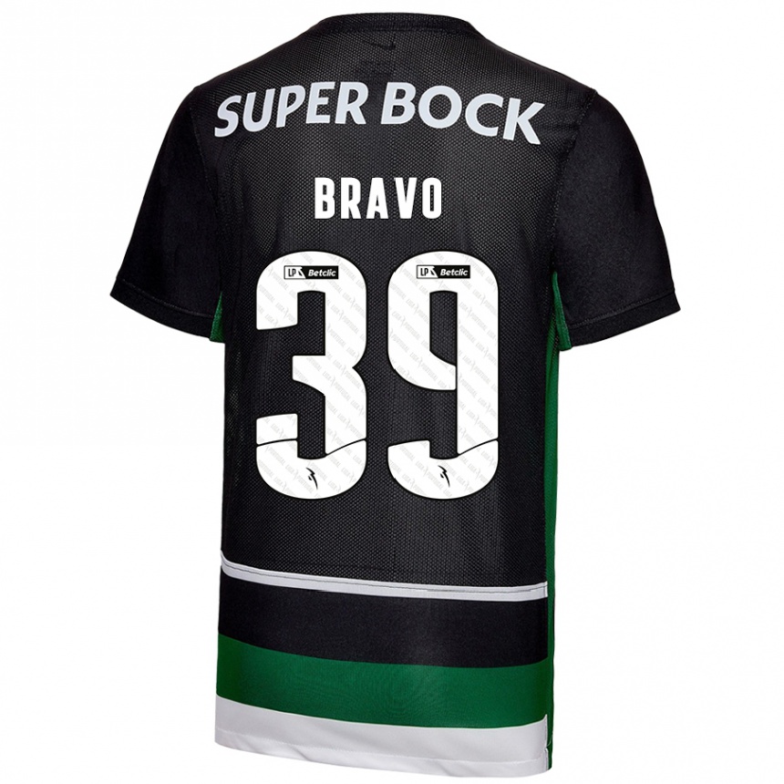 Kinder Fußball Bravo #39 Schwarz Weiß Grün Heimtrikot Trikot 2024/25 T-Shirt Luxemburg