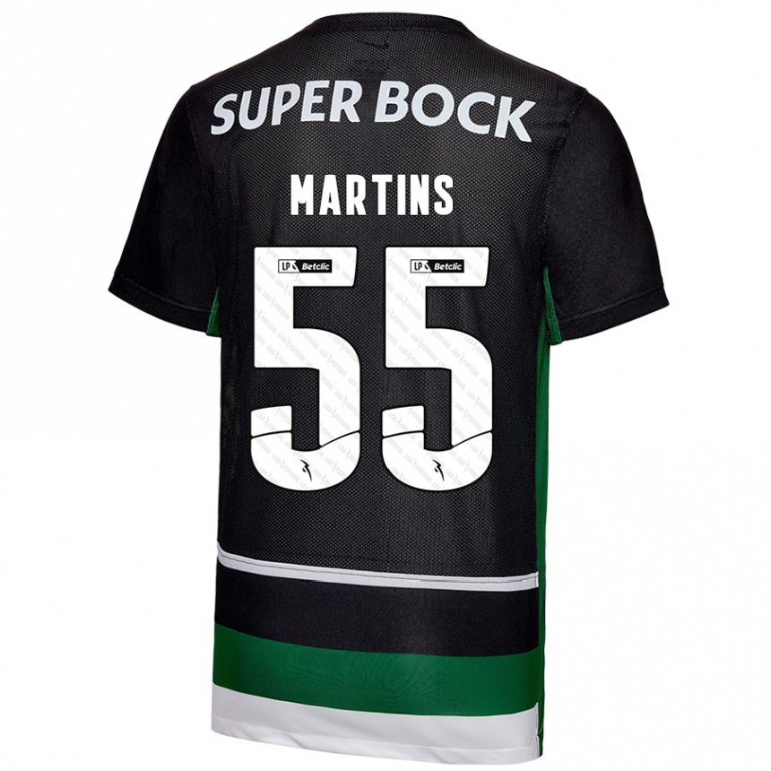 Kinder Fußball Carolina Martins #55 Schwarz Weiß Grün Heimtrikot Trikot 2024/25 T-Shirt Luxemburg