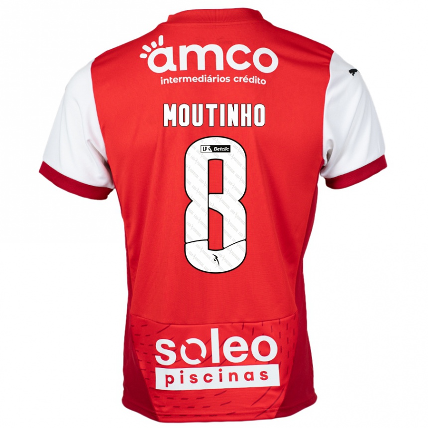 Kinder Fußball João Moutinho #8 Rot Weiß Heimtrikot Trikot 2024/25 T-Shirt Luxemburg