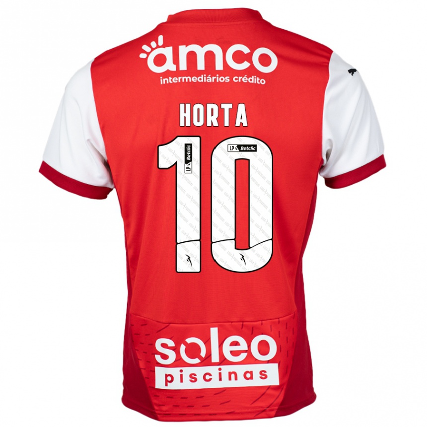 Kinder Fußball André Horta #10 Rot Weiß Heimtrikot Trikot 2024/25 T-Shirt Luxemburg