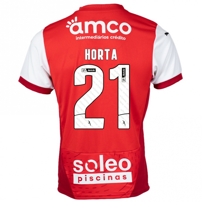 Kinder Fußball Ricardo Horta #21 Rot Weiß Heimtrikot Trikot 2024/25 T-Shirt Luxemburg