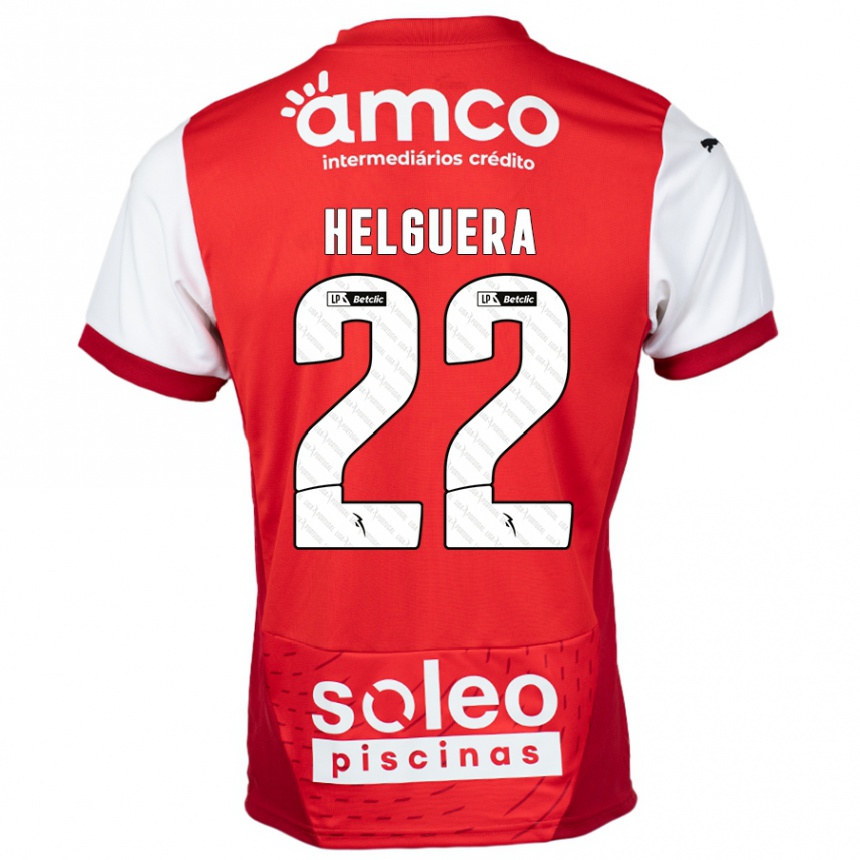 Kinder Fußball Thiago Helguera #22 Rot Weiß Heimtrikot Trikot 2024/25 T-Shirt Luxemburg