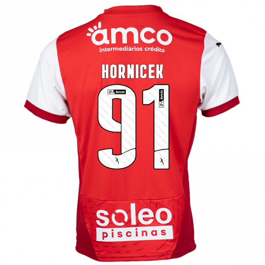 Kinder Fußball Lukas Hornicek #91 Rot Weiß Heimtrikot Trikot 2024/25 T-Shirt Luxemburg