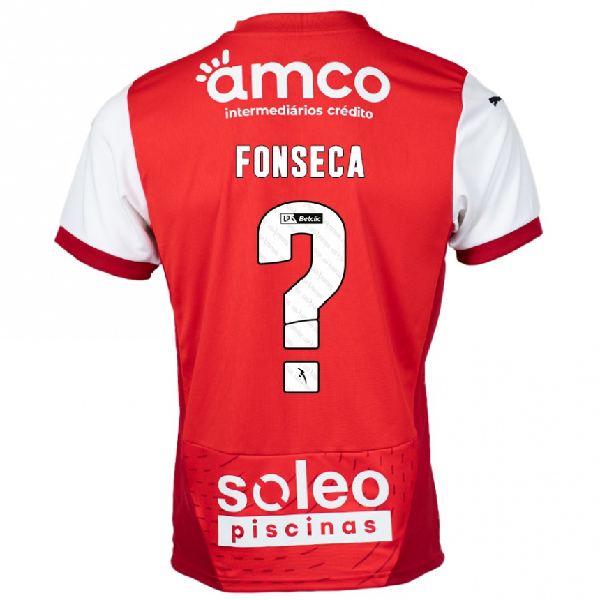 Kinder Fußball Diogo Fonseca #0 Rot Weiß Heimtrikot Trikot 2024/25 T-Shirt Luxemburg