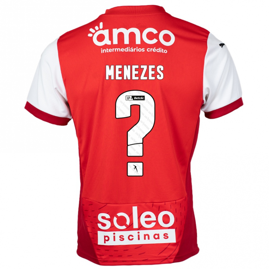 Kinder Fußball Gabriel Menezes #0 Rot Weiß Heimtrikot Trikot 2024/25 T-Shirt Luxemburg