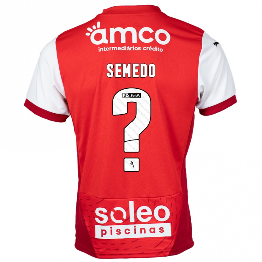 Kinder Fußball Nuno Semedo #0 Rot Weiß Heimtrikot Trikot 2024/25 T-Shirt Luxemburg